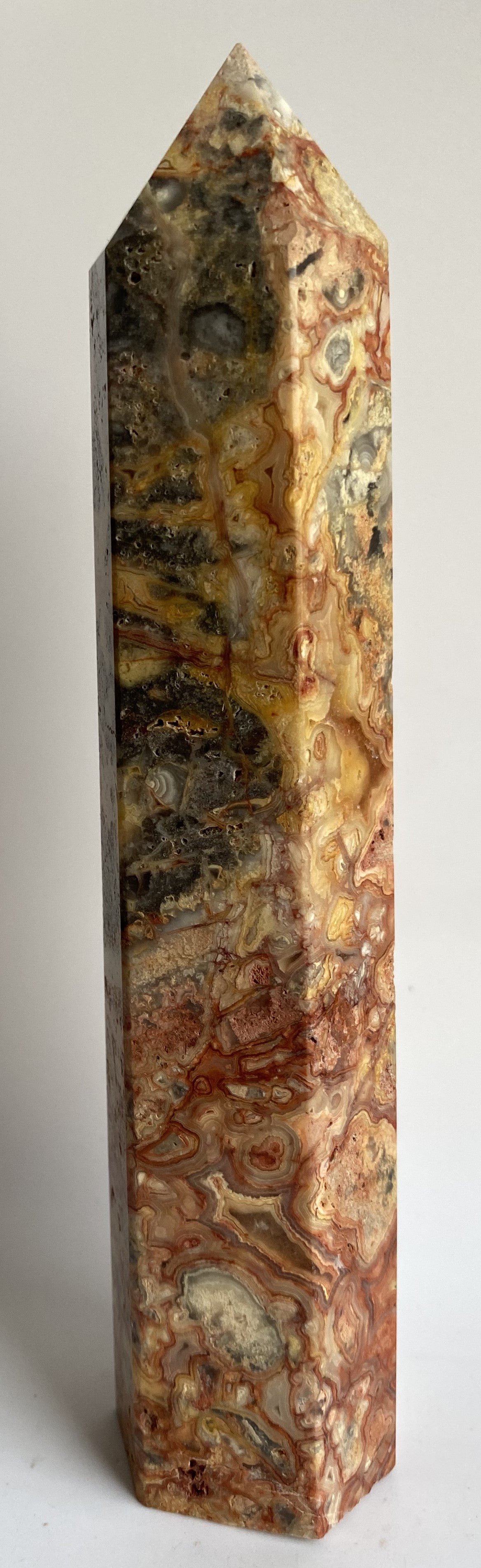 Agat Crazy Lace - Obelisc piatra semipretioasa