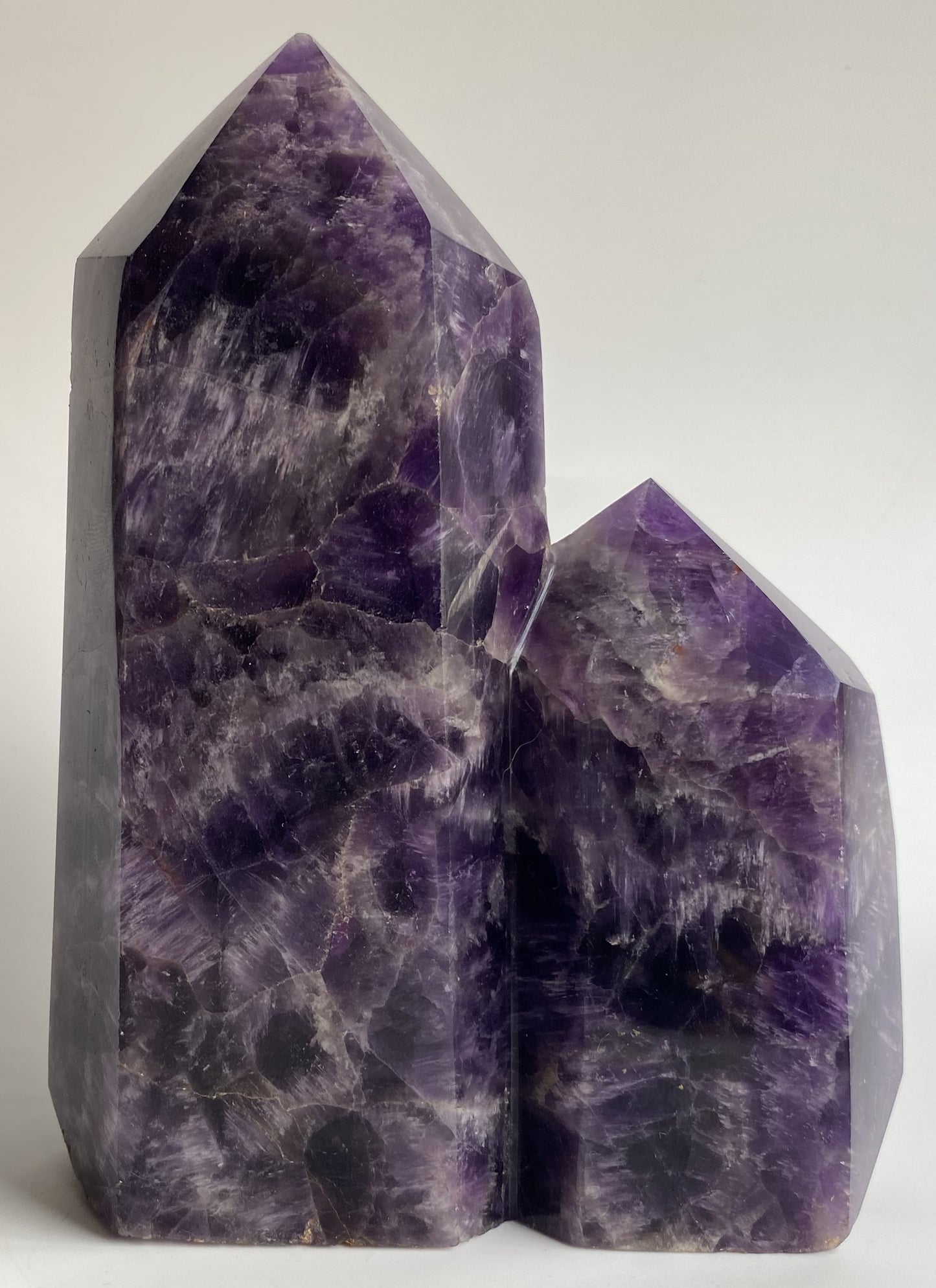 Ametist Dream (Chevron) - Obelisc dublu piatra semipretioasa