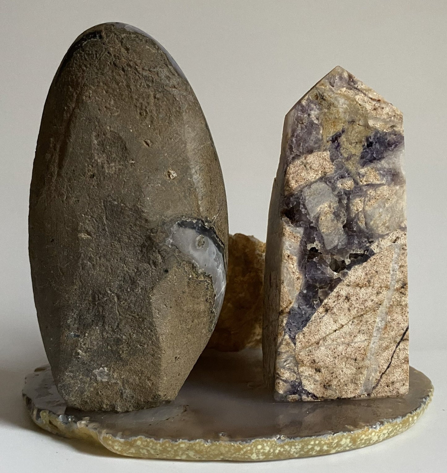 Set Cristale - Ametist&Fluorit Galben&Cuart Alb - Decoratiune Pietre Semipretioase