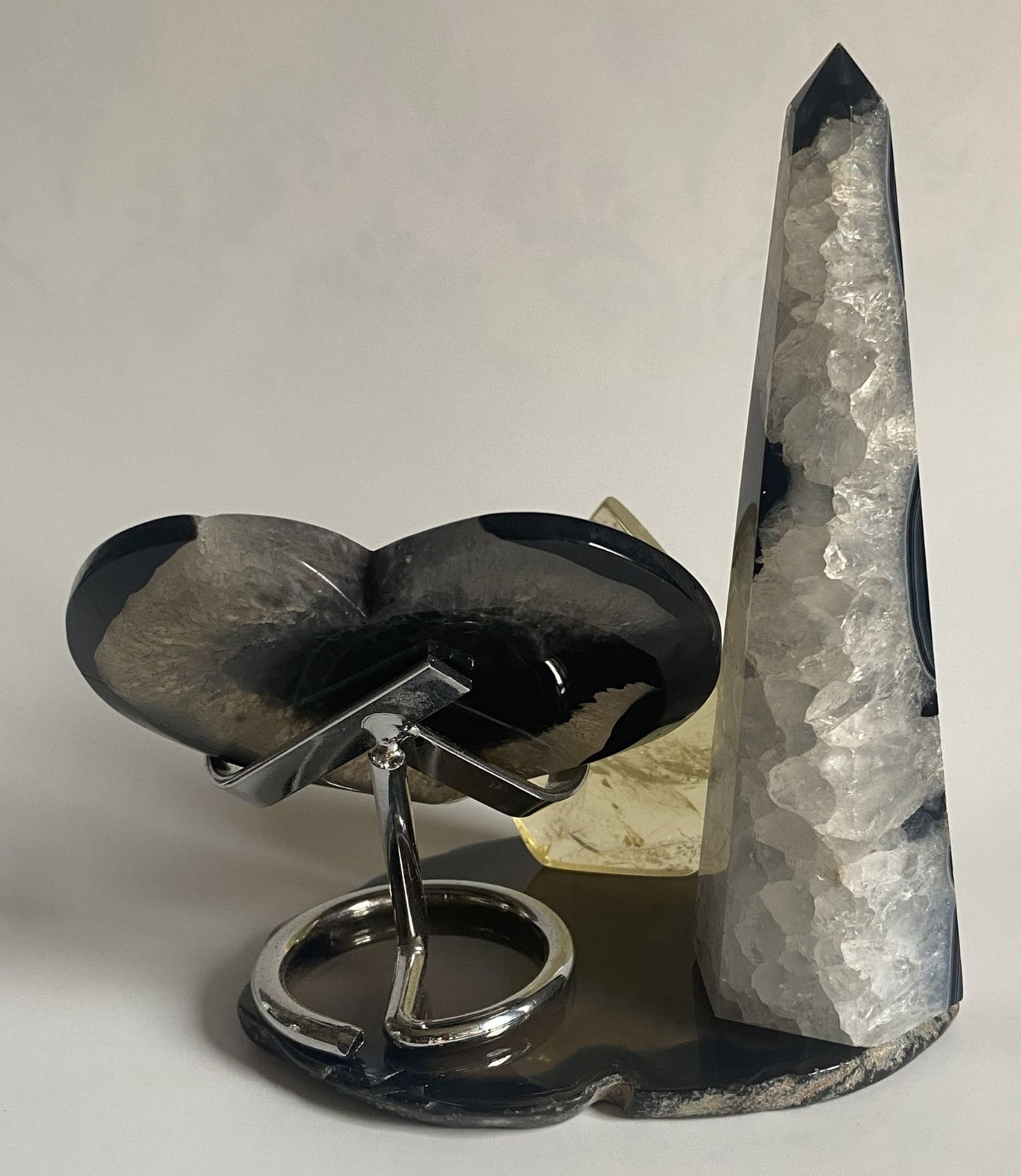 Set Cristale - Citrin&Agat Negru - Decoratiune Pietre Semipretioase