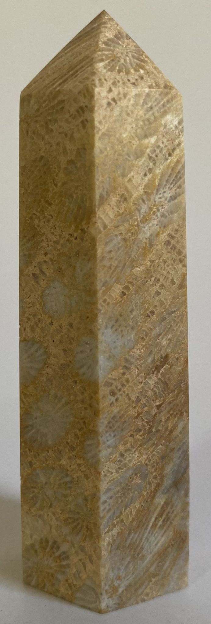 Obelisc din Coral Fosilizat de 8.7cm, piatră semiprețioasă naturală