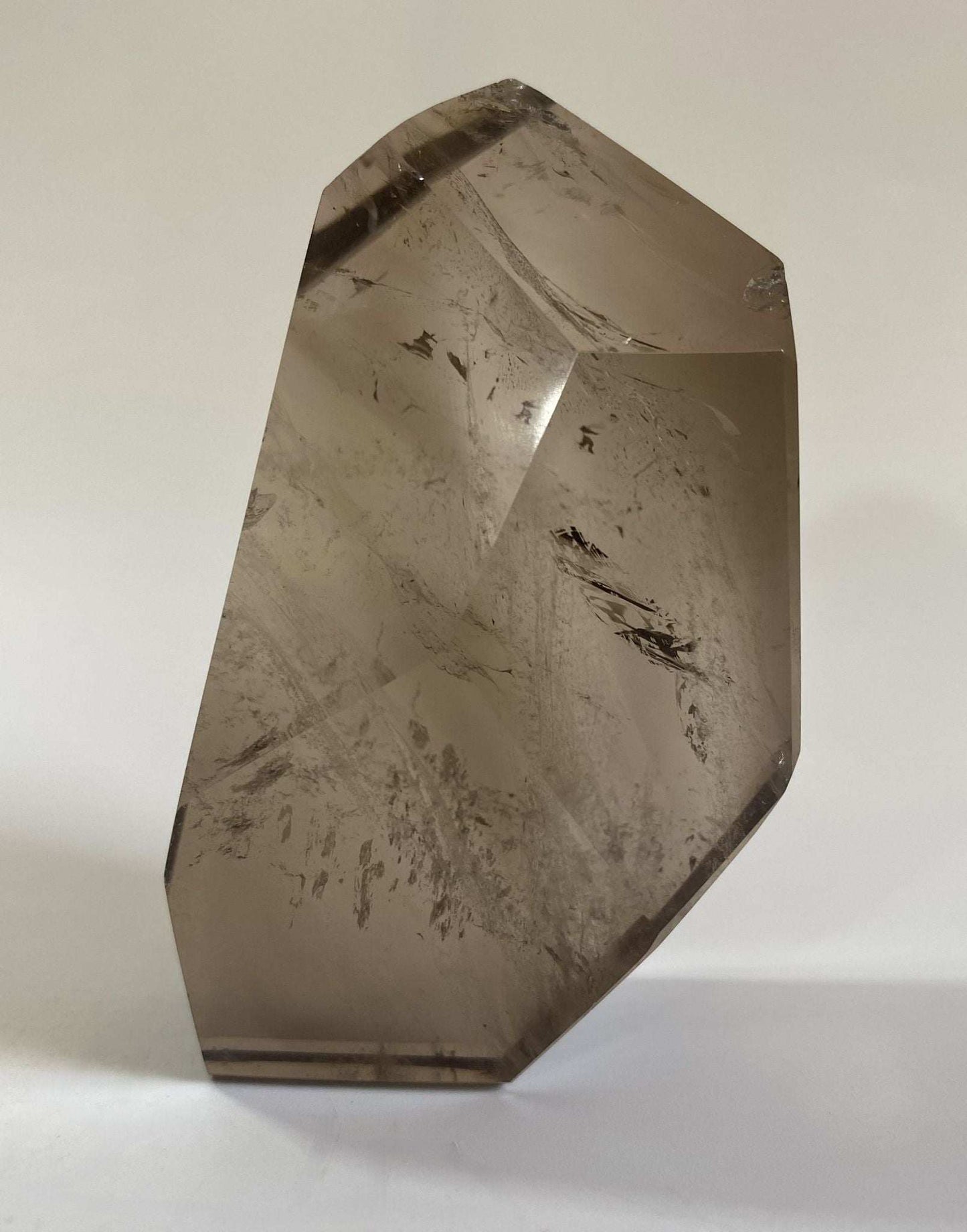 Cuart fumuriu formă poligonală 9.8cm piatră semiprețioasă naturală