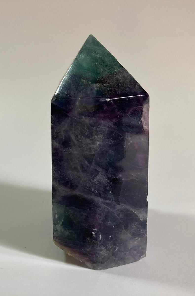 Fluorit Rainbow (Curcubeu) - Obelisc Brut 7.4cm - Decoratiune Piatra Semipretioasa