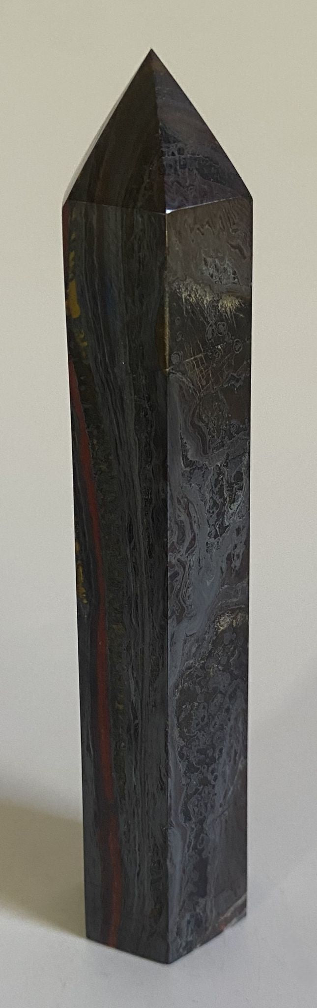 Ochi de Tigru cu Fier - Obelisc 12.9cm - Pietre Semipretioase Naturale