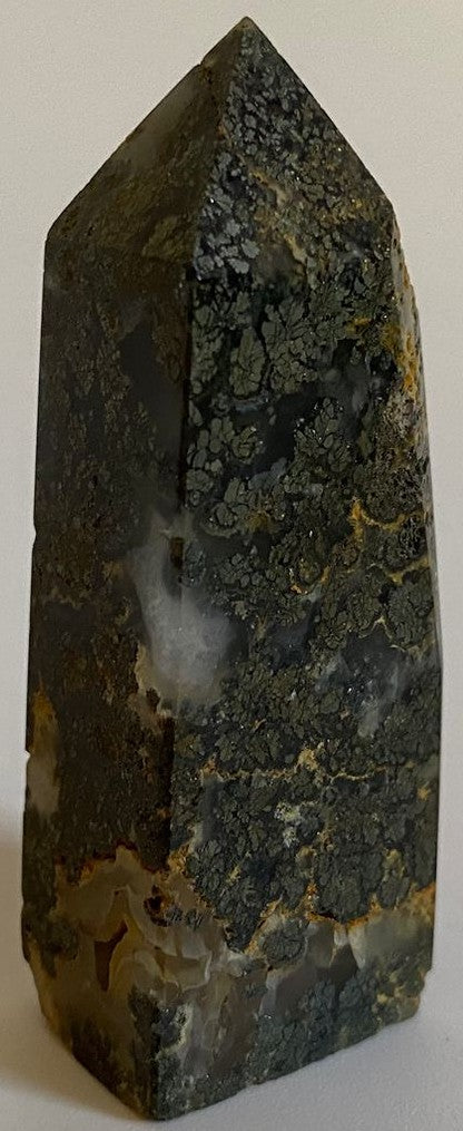 Pirita in Agat (Marcasit) - Obelisc 6.5cm - Pietre Semipretioase Naturale