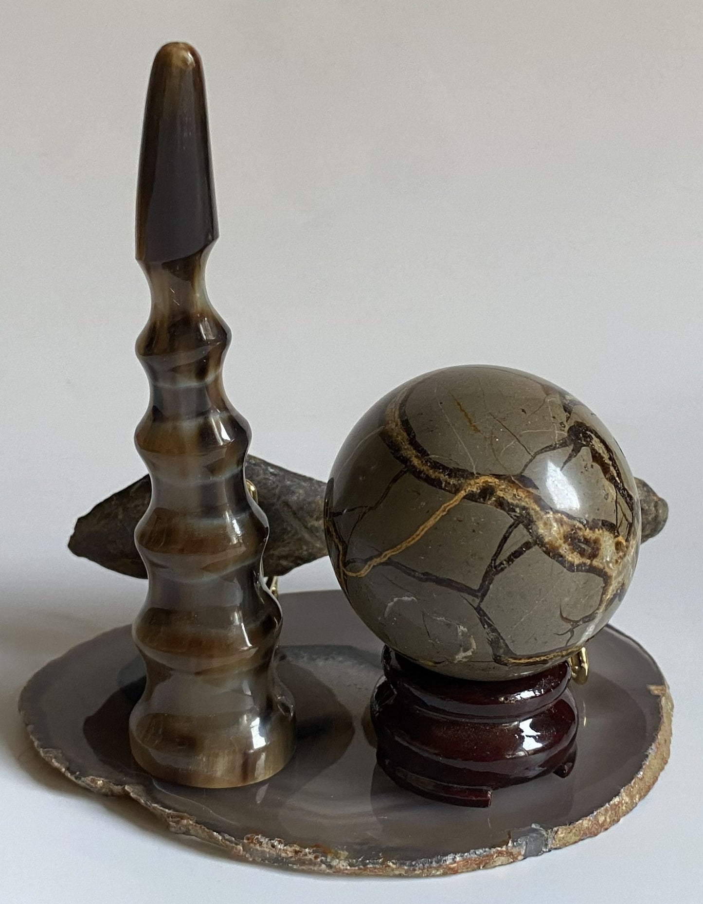 Set Cristale - Corn Natural&Septaria - Decoratiune Pietre Semipretioase