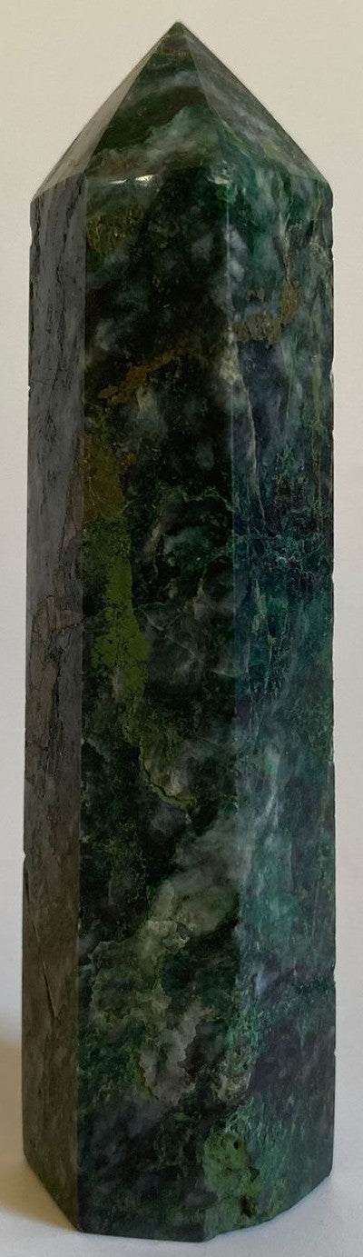Obelisc Verdit-Cupru 8.8cm decoratiune piatra semipretioasa