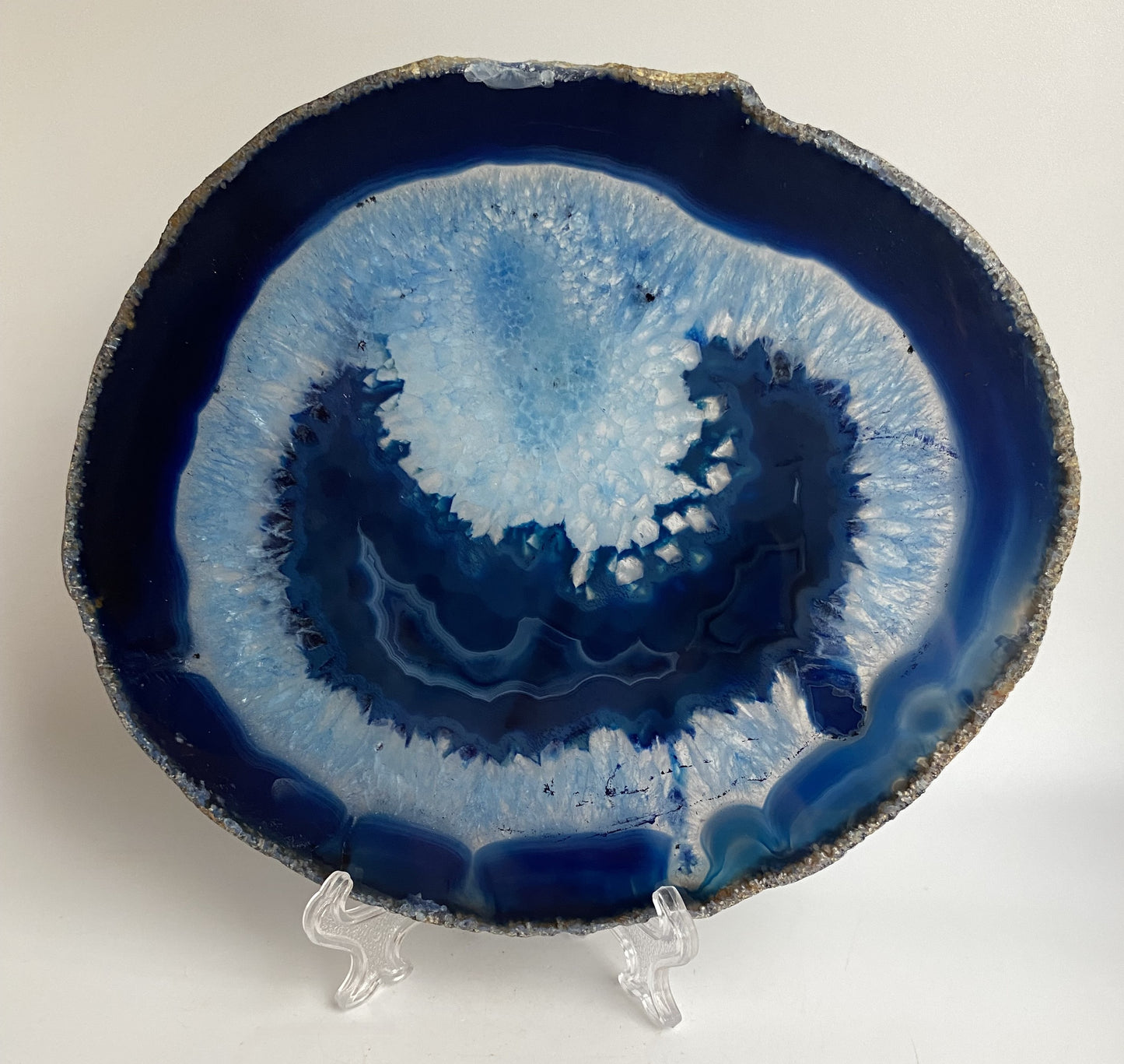 Agat Albastru - Felie Geoda 16.2cm - Decoratiune Piatra Semipretioasa