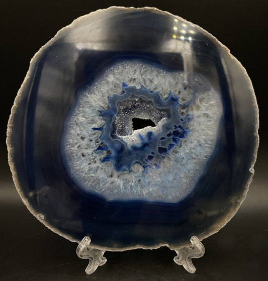 Agat Albastru - Felie geoda piatra semipretioasa