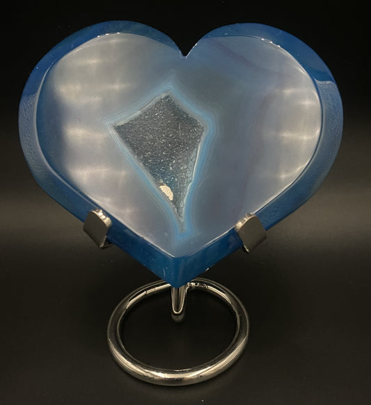 Agat Albastru - Inima din piatra semipretioasa