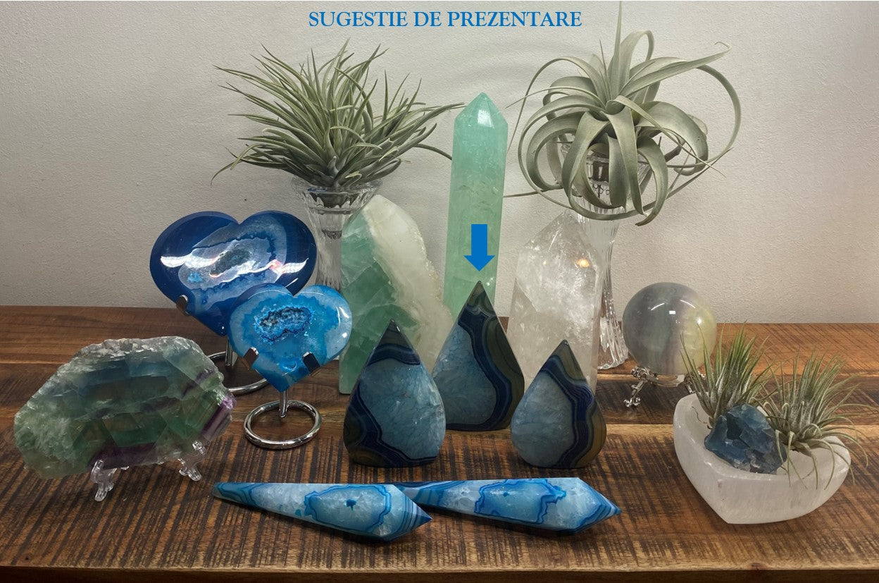 Agat Albastru - Sculptura piatra semipretioasa