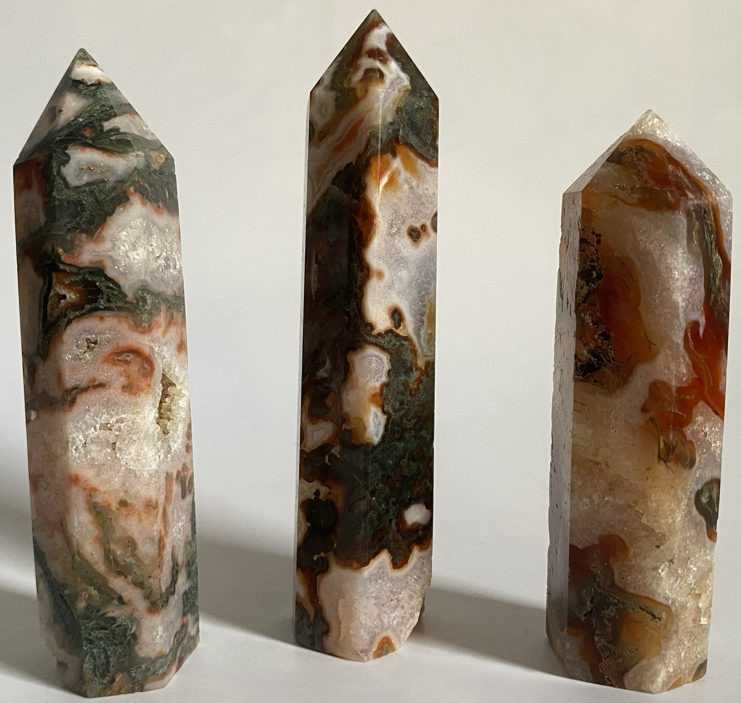 Agat Muschi Rosu - Set Obeliscuri - Pietre Semipretioase Naturale