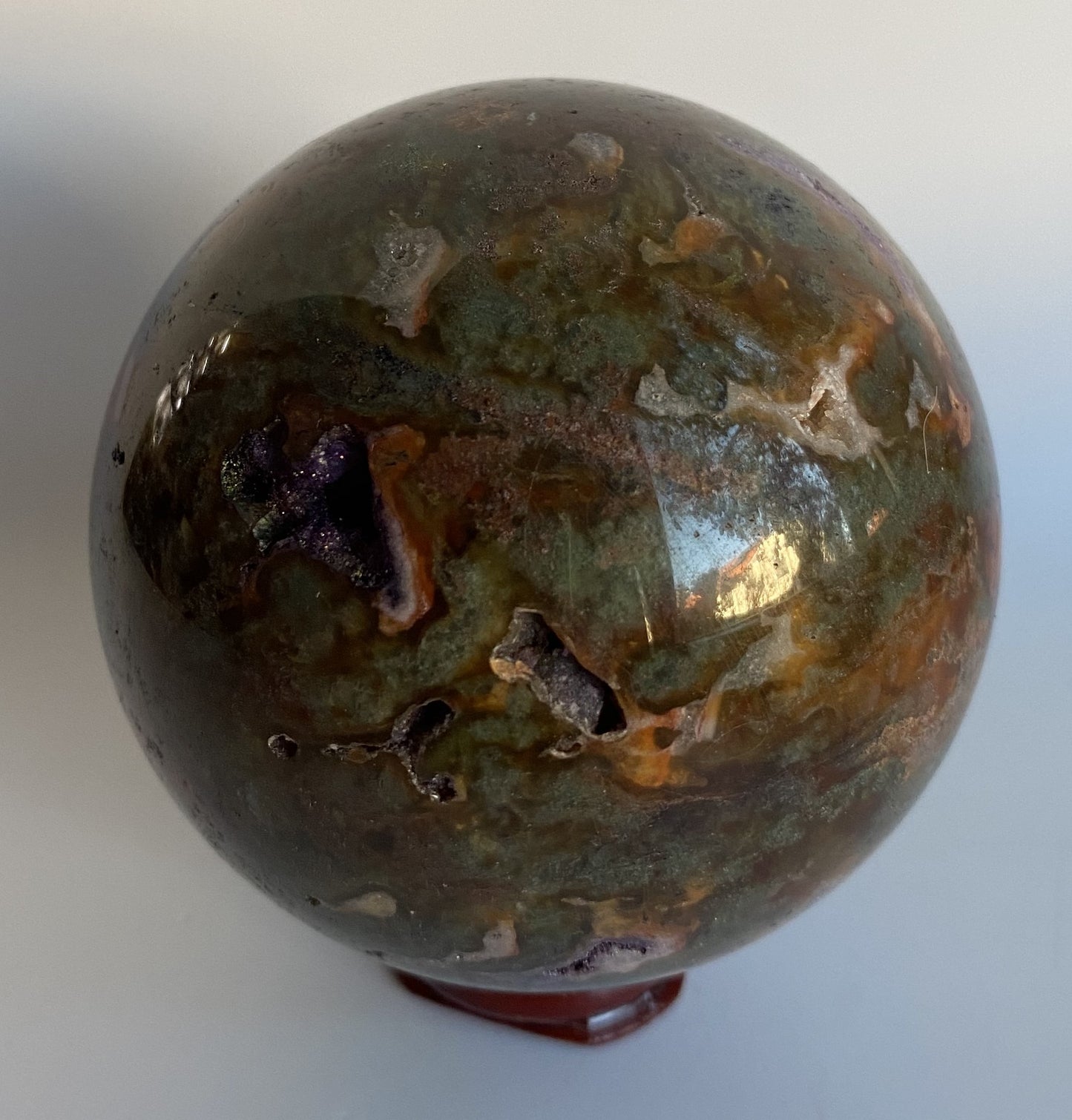 Agat Muschi Rosu - Sfera din piatra semipretioasa
