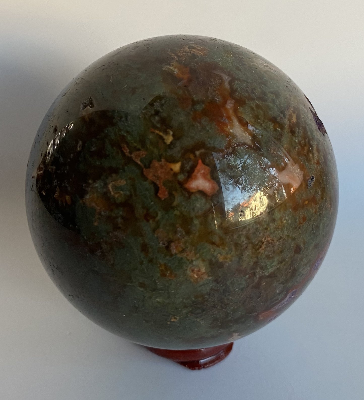 Agat Muschi Rosu - Sfera din piatra semipretioasa