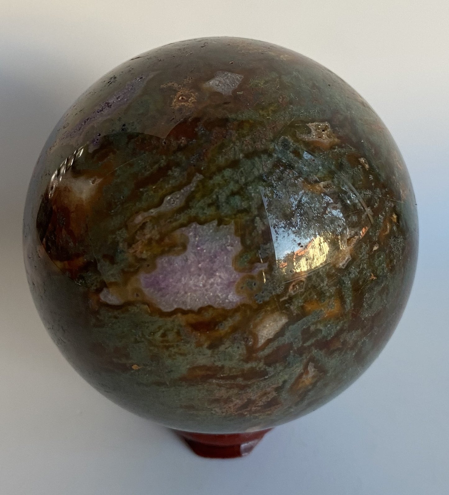 Agat Muschi Rosu - Sfera din piatra semipretioasa