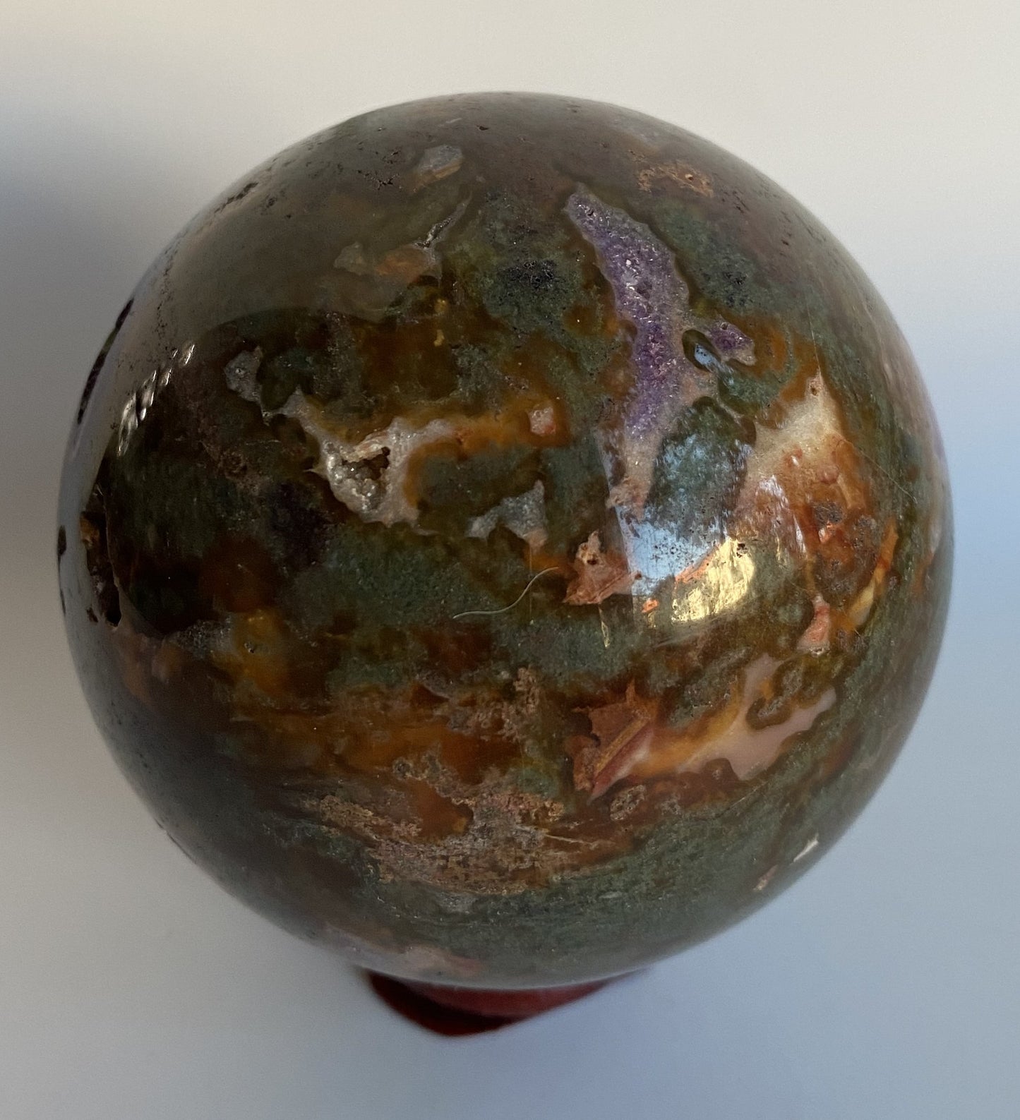 Agat Muschi Rosu - Sfera din piatra semipretioasa