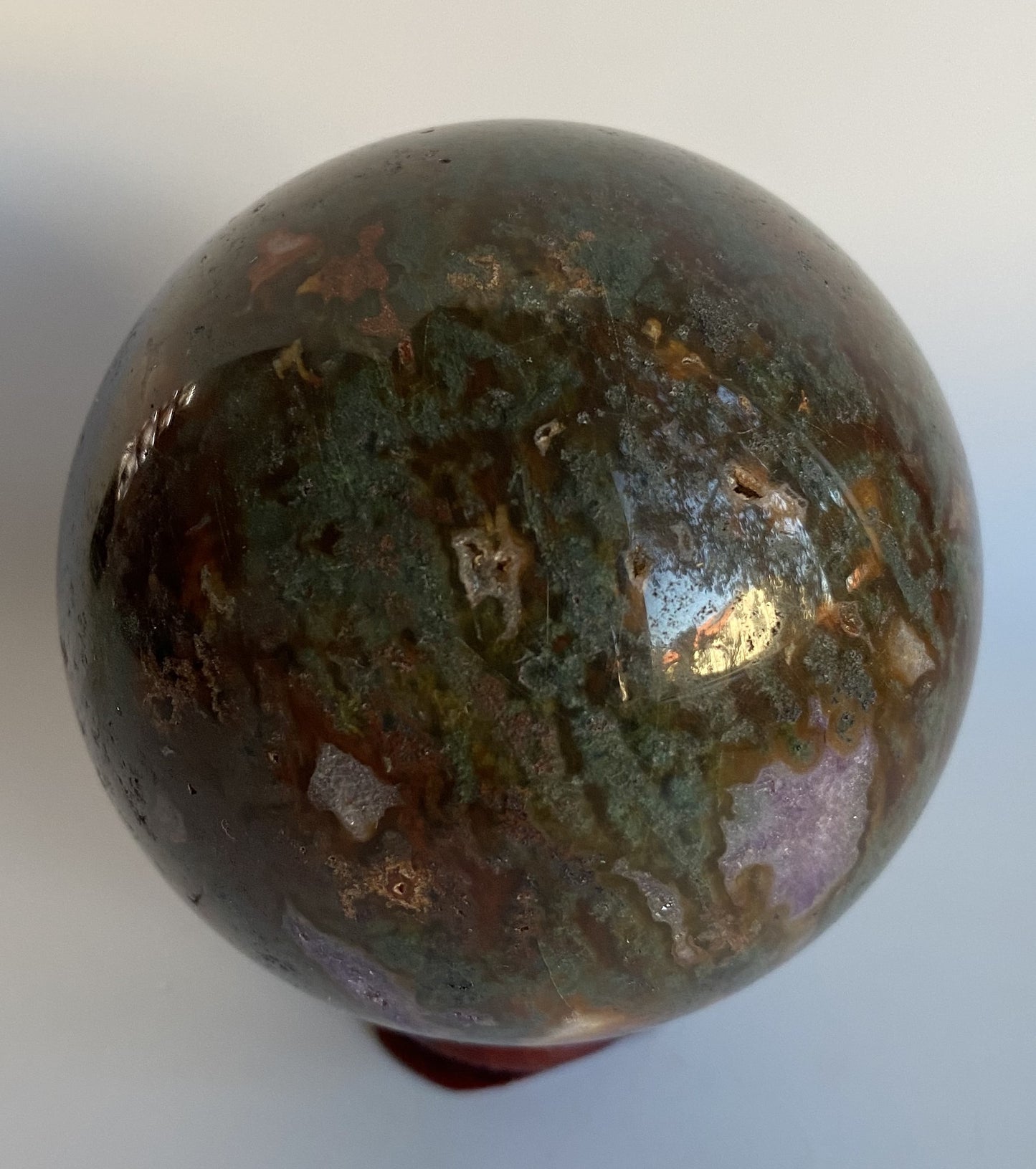 Agat Muschi Rosu - Sfera din piatra semipretioasa