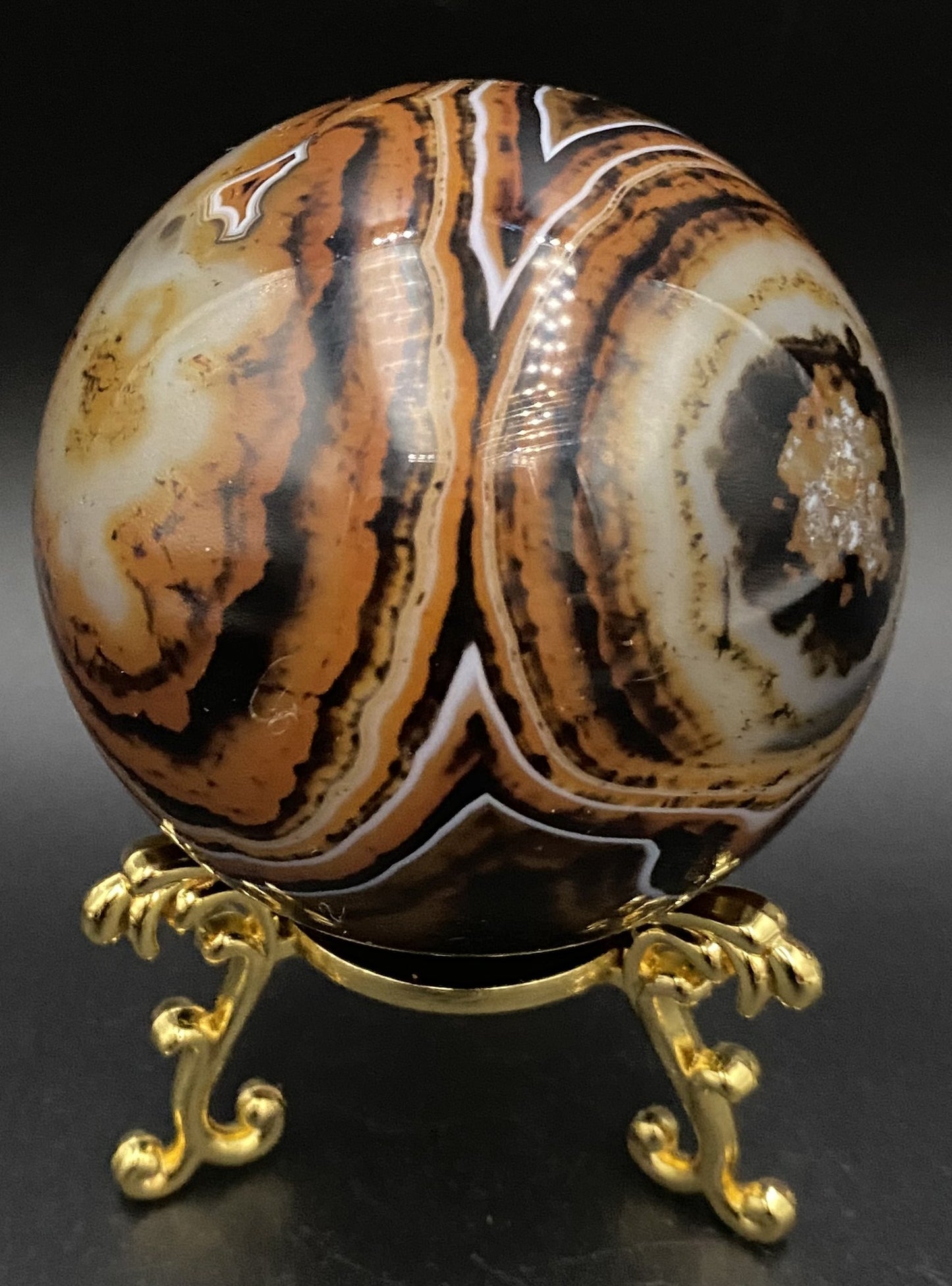 Agat Negru-Rosu - Sfera piatra semipretioasa