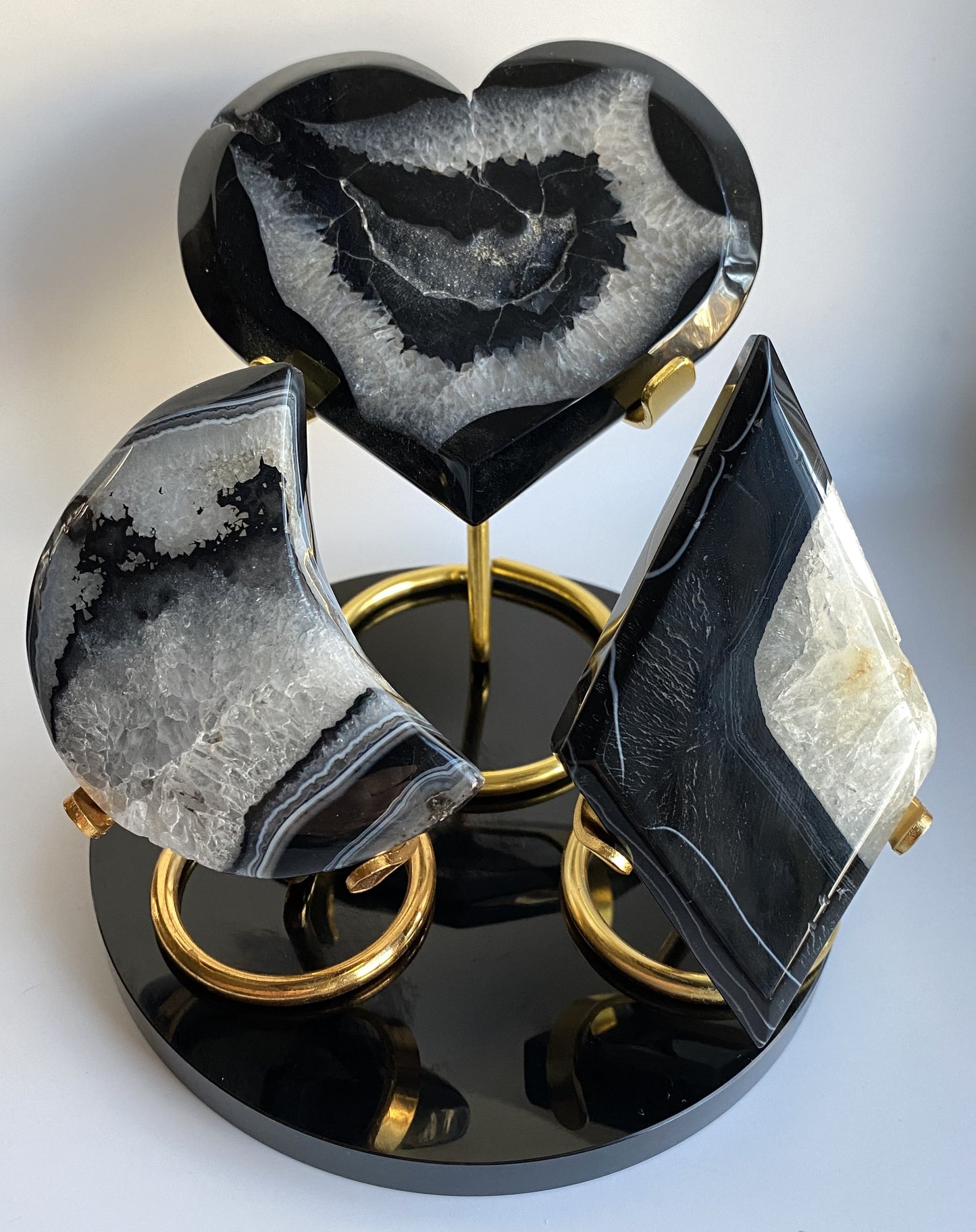 Agat Negru - Set decorativ din piatra semipretioasa