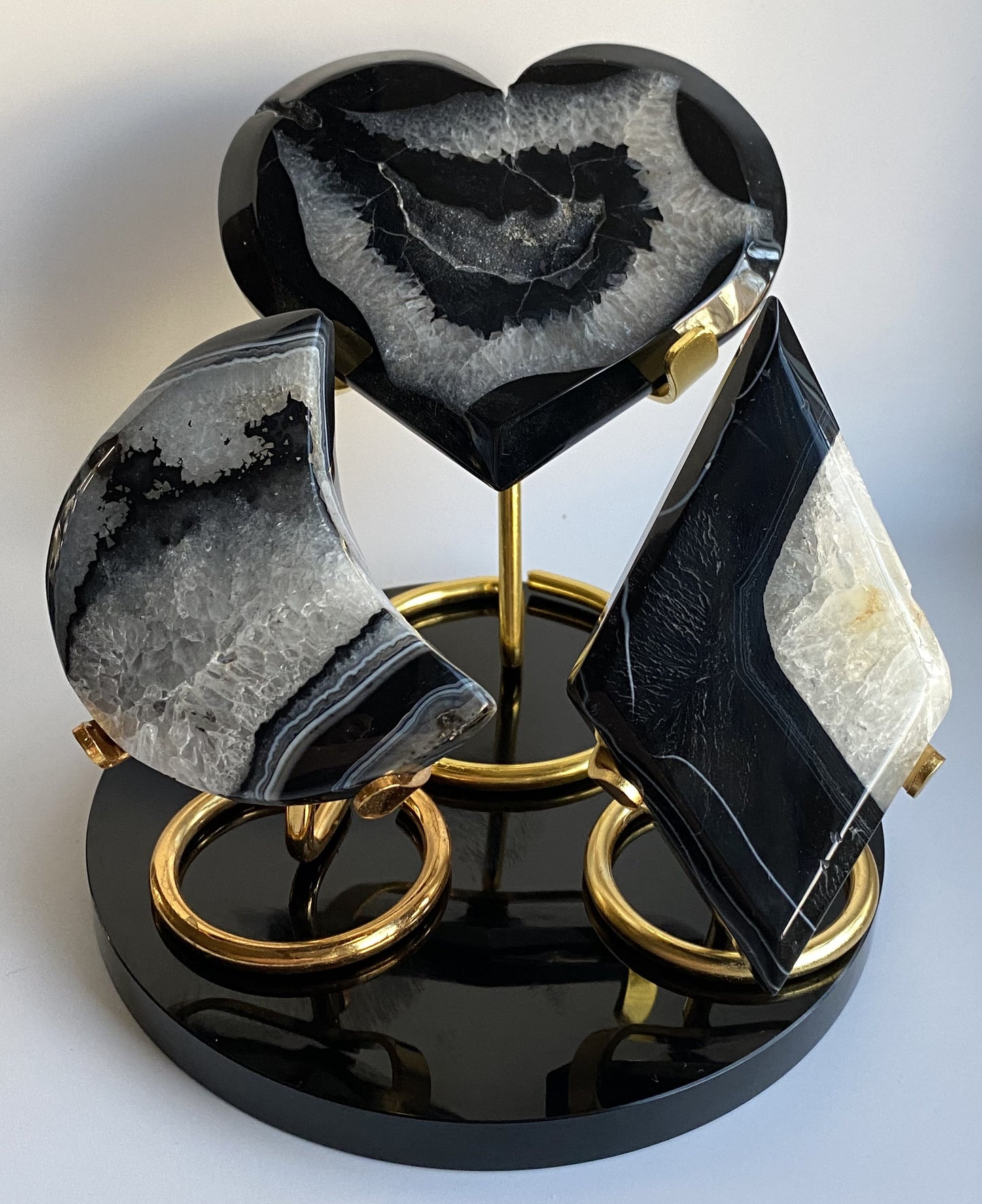 Agat Negru - Set decorativ din piatra semipretioasa