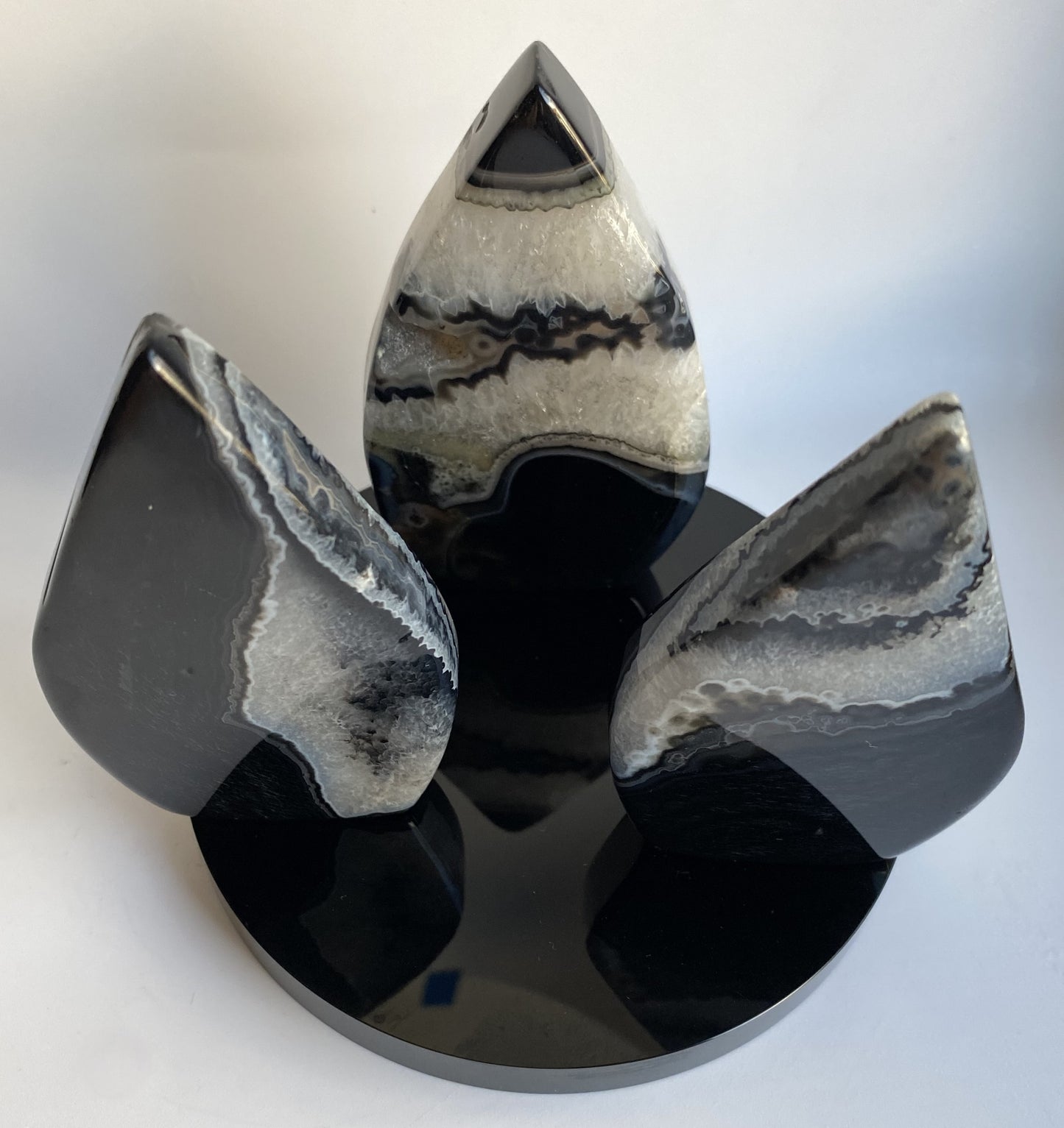 Agat Negru - Set decorativ din piatra semipretioasa
