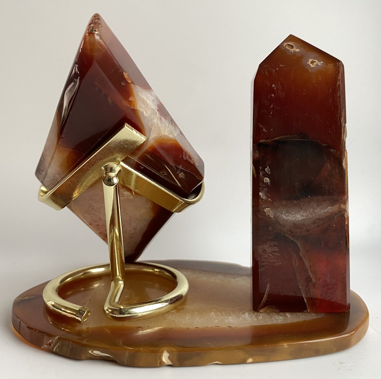 Agat Rosu/Agat Natural - Set decorativ piatra semipretioasa