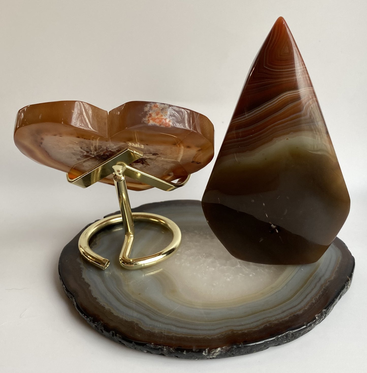 Agat Rosu/Agat Negru - Set decorativ piatra semipretioasa