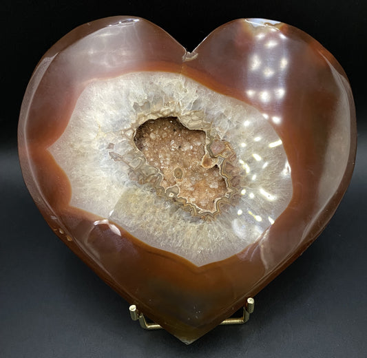 Agat Rosu - Inima din geoda piatra semipretioasa