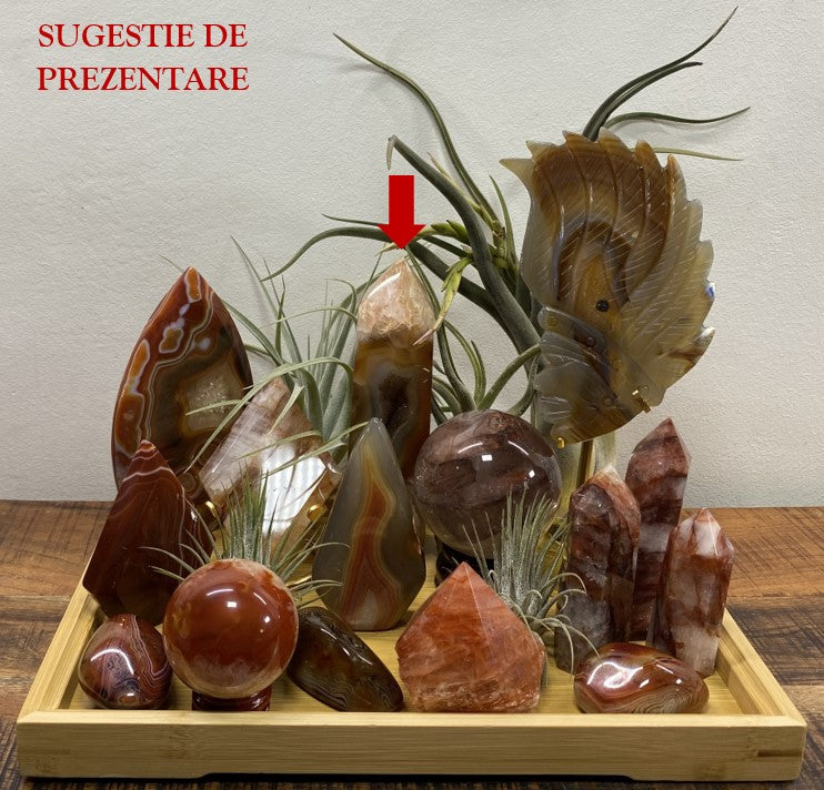 Agat Rosu - Obelisc piatra semipretioasa