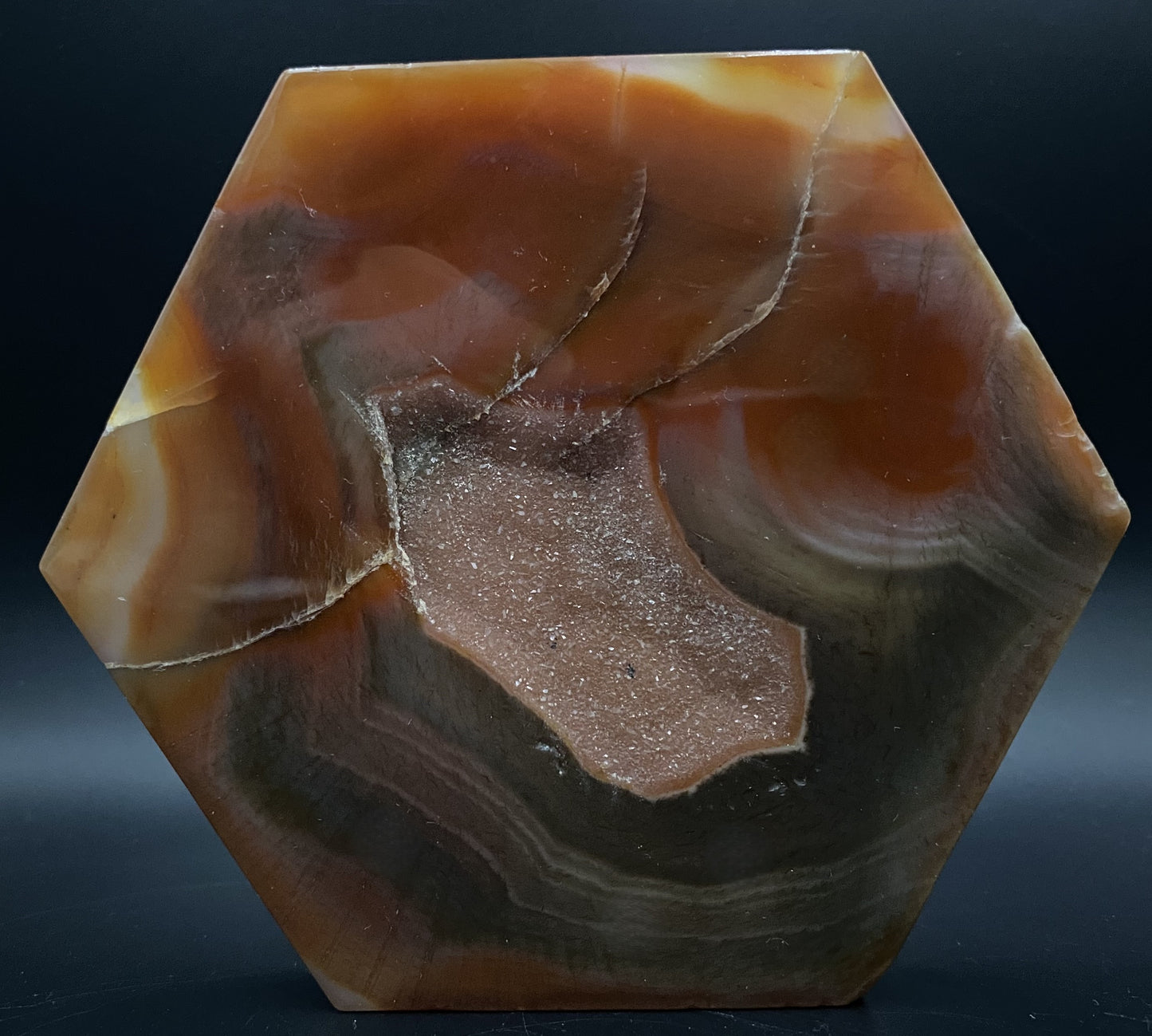 Agat Rosu - Hexagon piatra semipretioasa