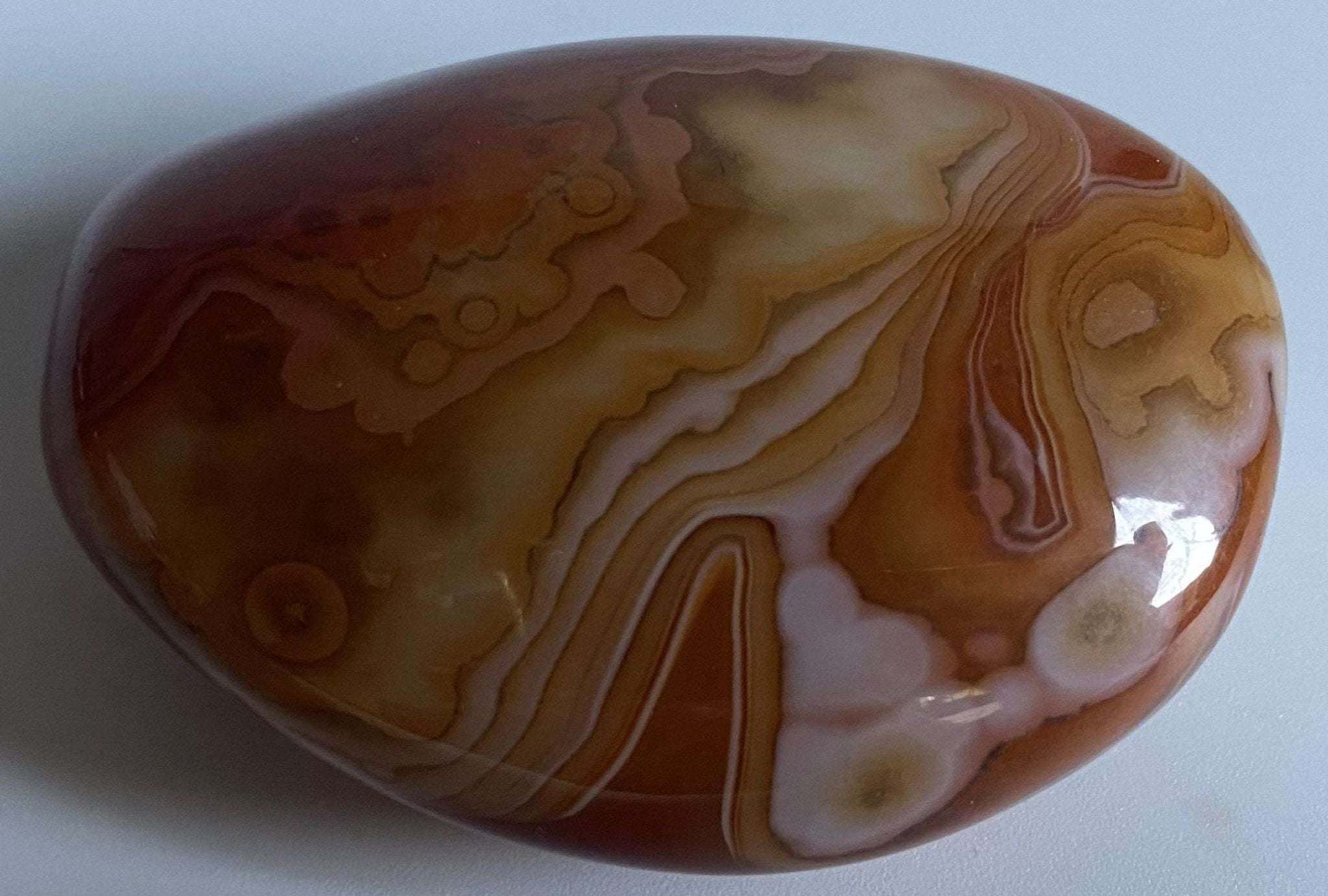 Agat Sardonyx piatra polisata decorativa 5.8cm