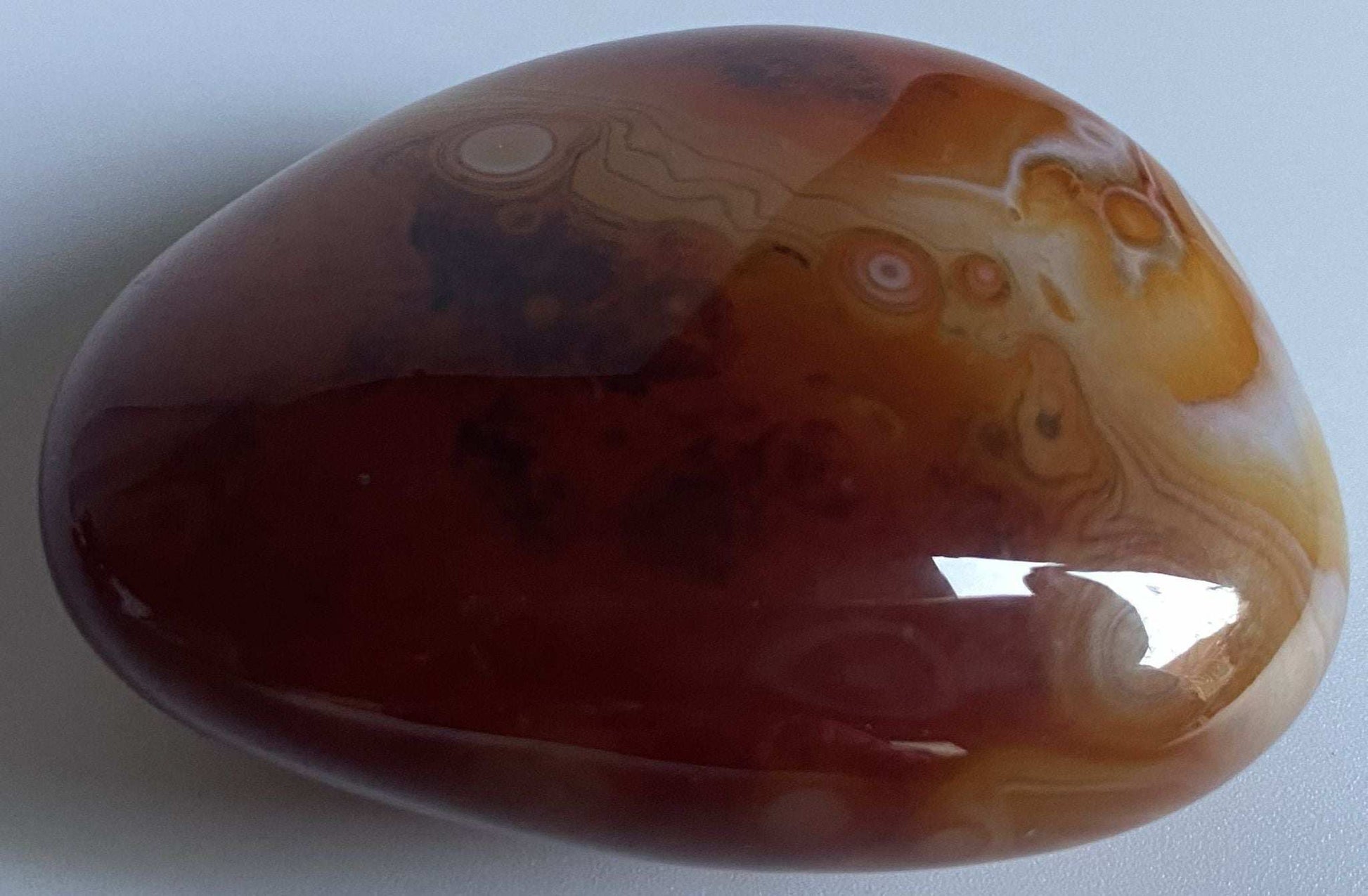 Agat Sardonyx piatra polisata decorativa 5.8cm semipretioasa