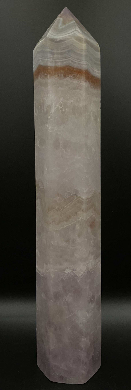 Obelisc din Simbiot ametist agat piatra semipretioasa detaliu textura culoare eleganta