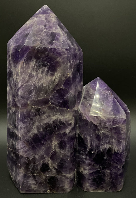 Ametist Dream (Chevron) - Obelisc dublu piatra semipretioasa