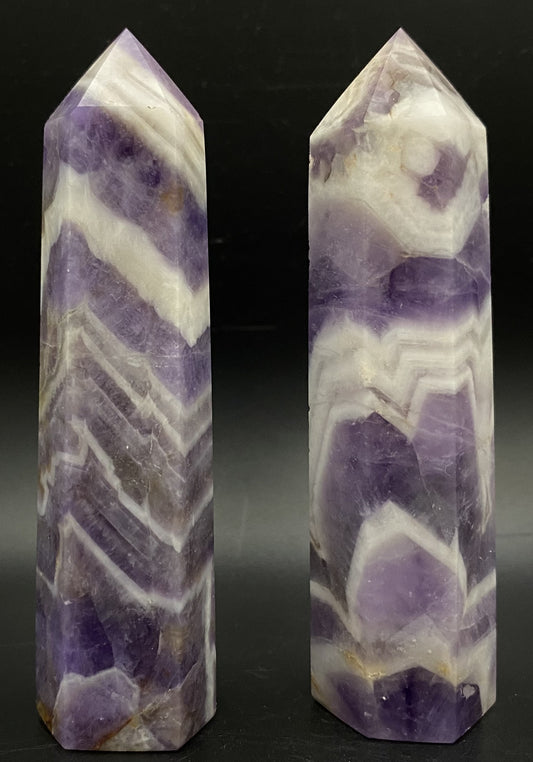 Ametist Dream (Chevron) - Set obeliscuri piatra semipretioasa