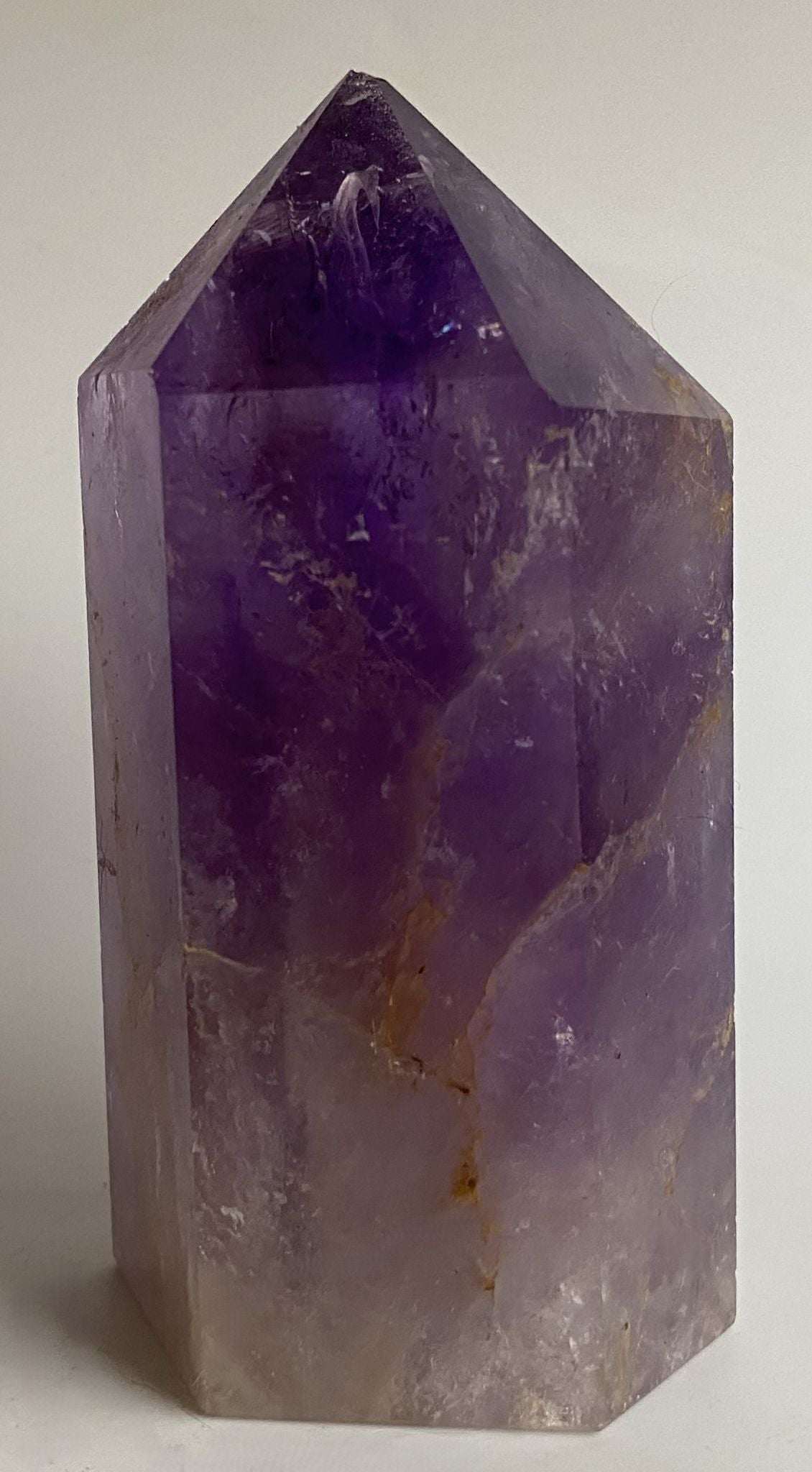 Obelisc din Ametist decorativ 9.9cm piatra semipretioasa