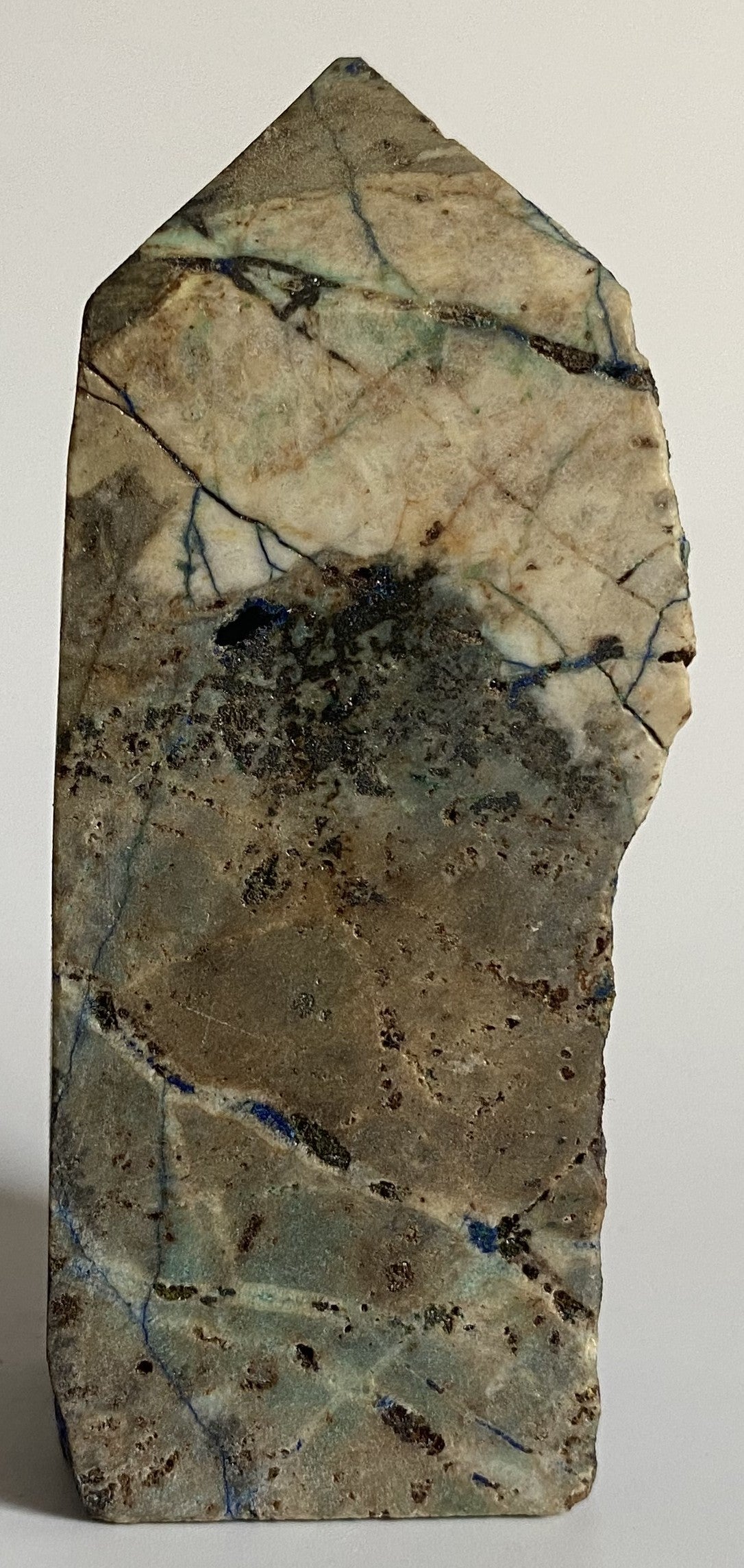 Azurite obelisc brut piatra semipretioasa naturala cu textura neregulata