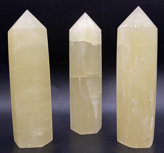 Calcit Lemon - Set obeliscuri pietre semipretioase