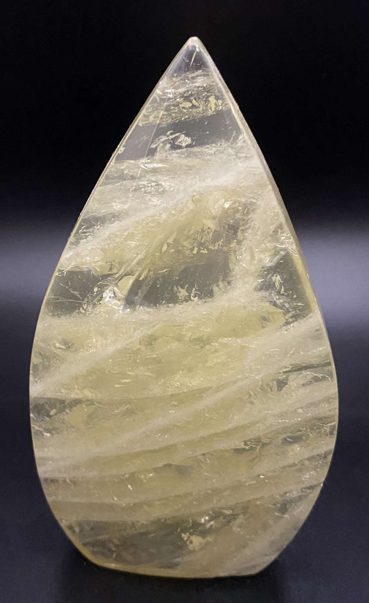 Sculptura din citrin natural transparent de 11.4 cm, piatră semiprețioasă unică