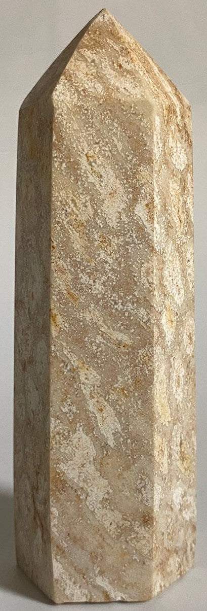 Obelisc din coral fosilizat de 8.6cm, piatră semiprețioasă naturală