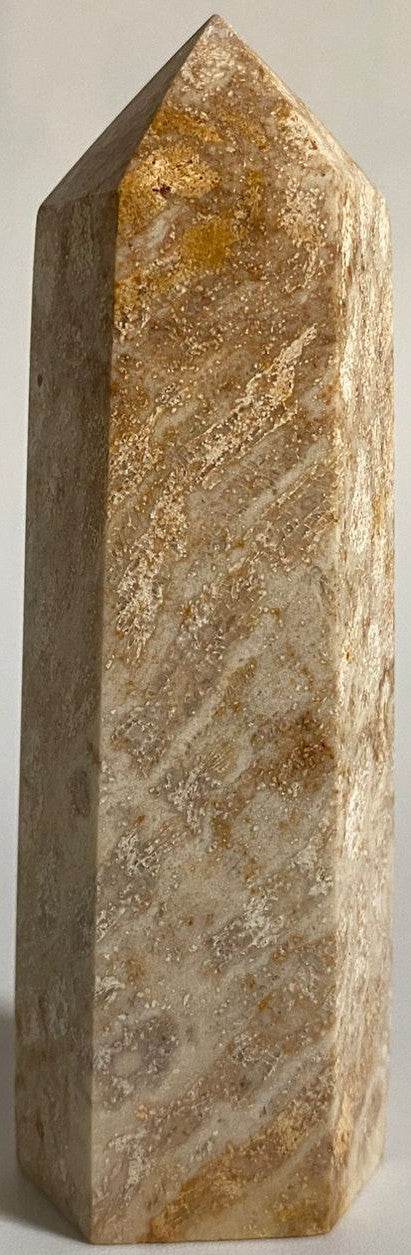 Obelisc din Coral Fosilizat semipretios natural, 8.6cm