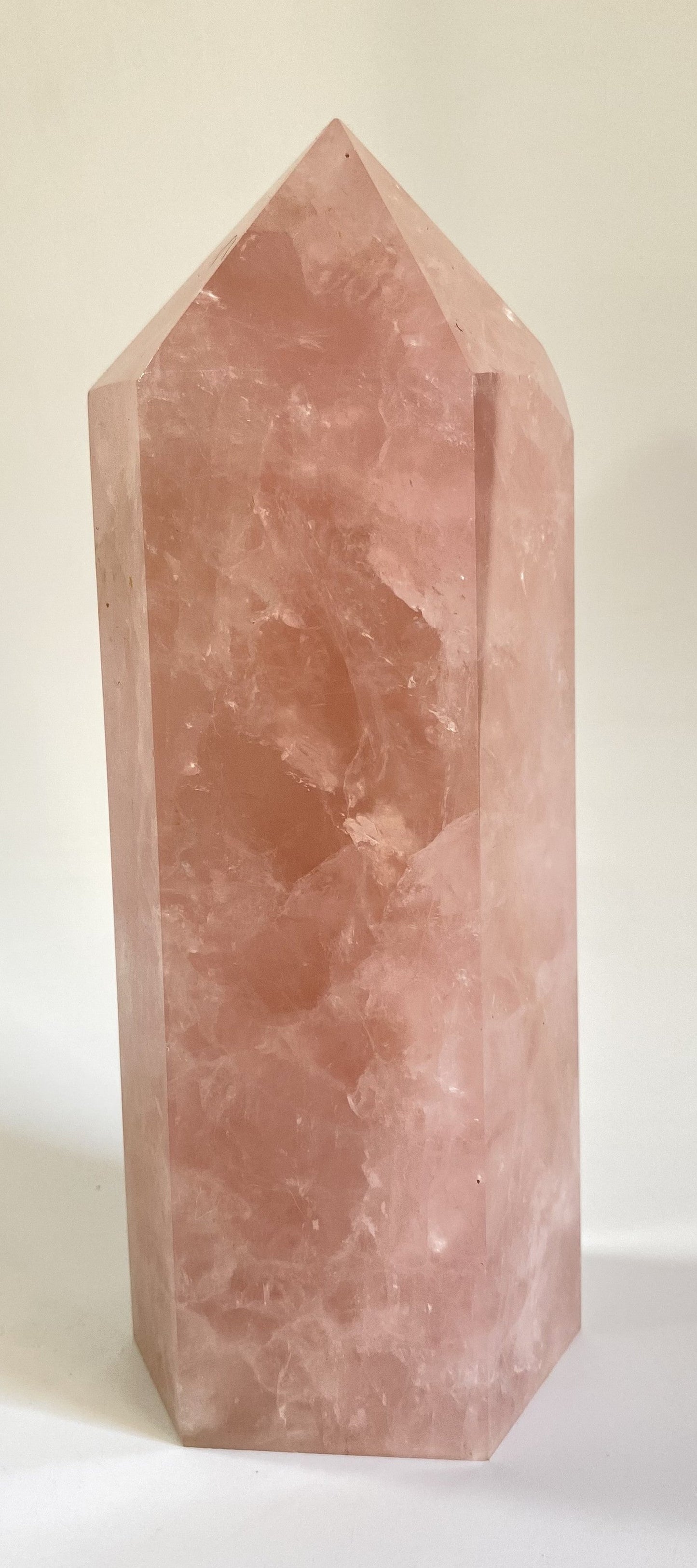 Obelisk of natural Rose Quartz crystal 20 cm, symbolizing love and positive energy gift