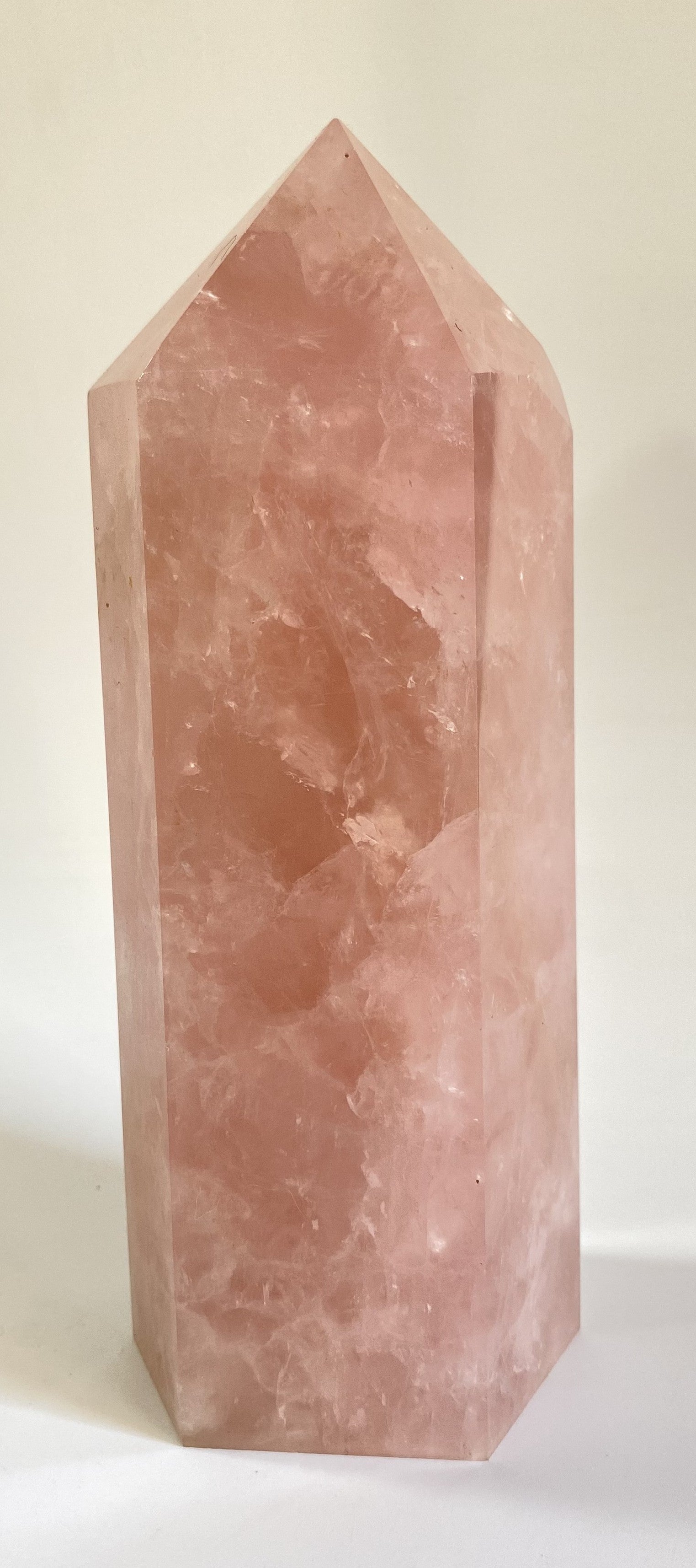 Obelisk of natural Rose Quartz crystal 20 cm, symbolizing love and positive energy gift
