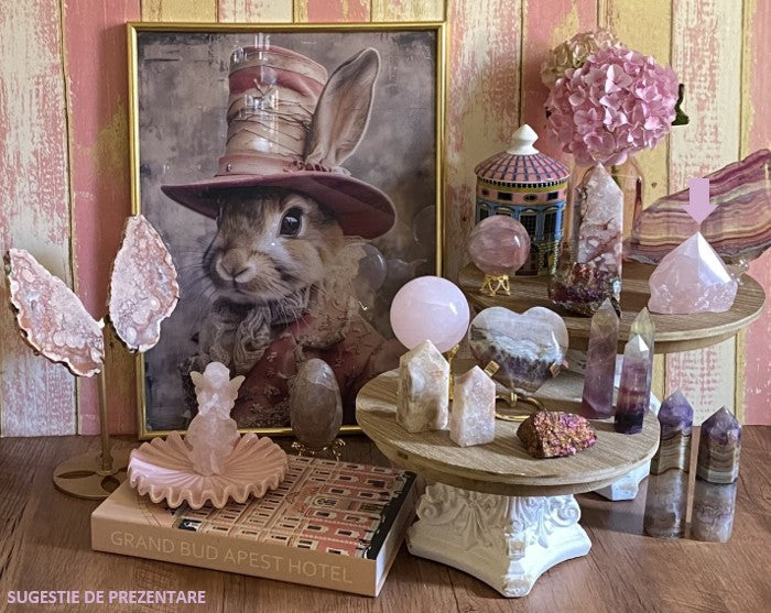 Cuart Roz - Varf polisat piatra semipretioasa