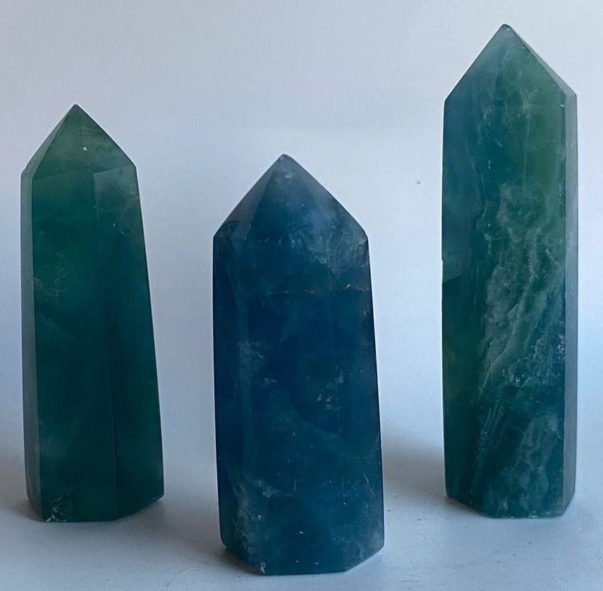 Fluorit Albastru - Set obeliscuri piatra semipretioasa