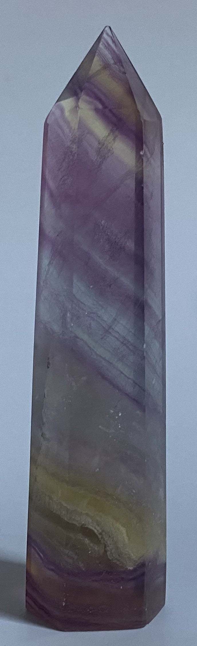 obelisc fluorit candy natural 9.6 cm piatra semipretioasa colorata