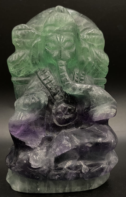 Fluorit Rainbow (Curcubeu) - Sculptura Ganesha
