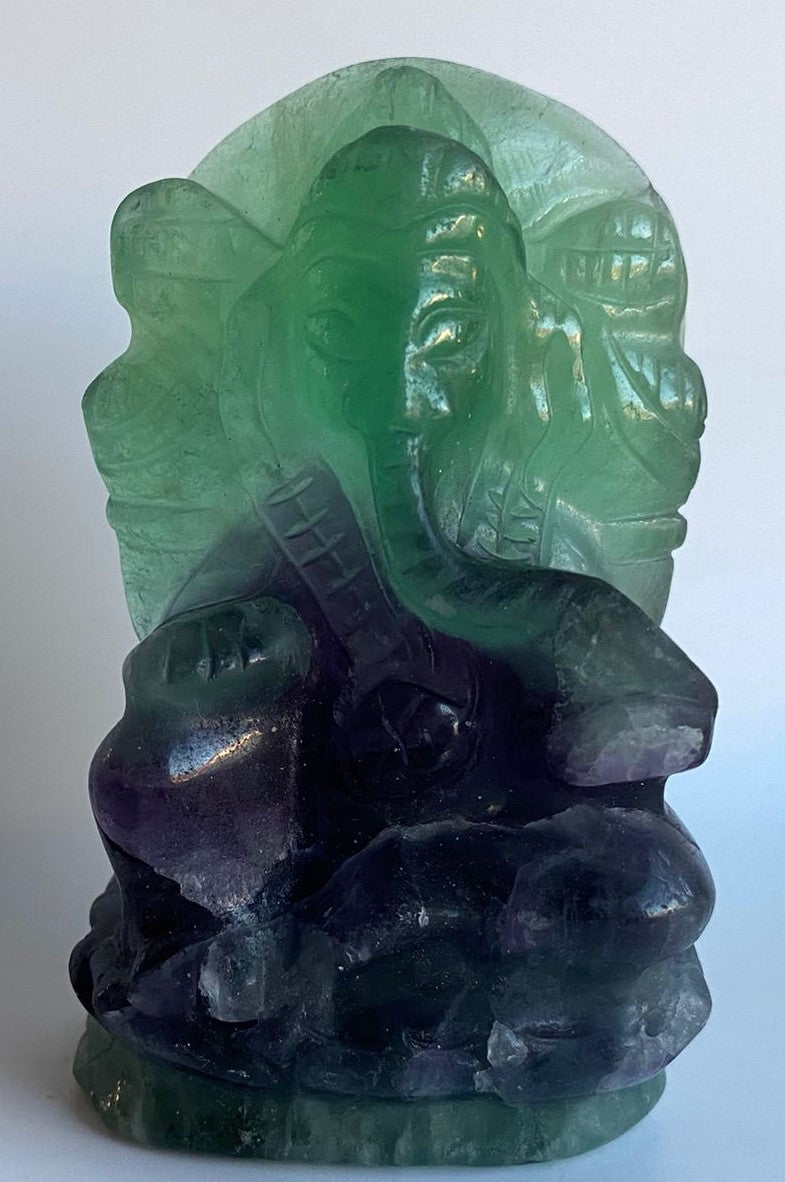 Fluorit Rainbow (Curcubeu) - Sculptura Ganesha