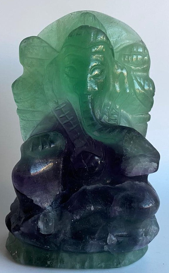 Fluorit Rainbow (Curcubeu) - Sculptura Ganesha