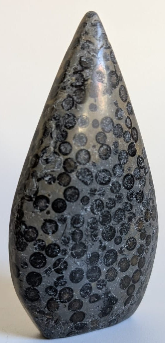 Sculptura din cristal de jasp leopard pe fundal alb